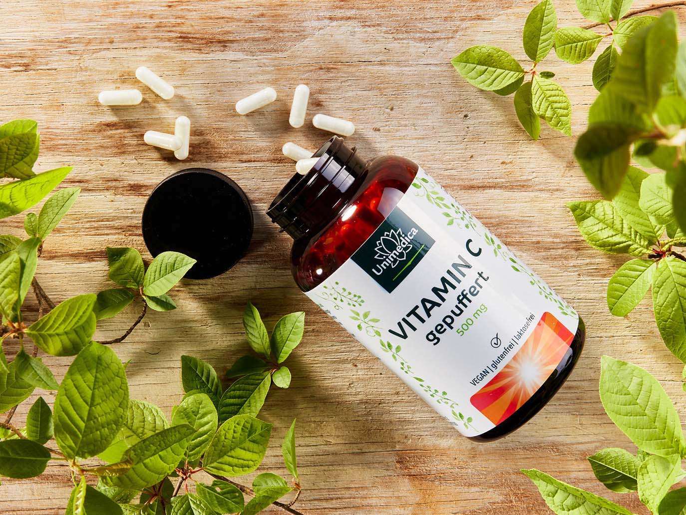 Vitamine C tamponnée - 1 000 mg par dose journalière - 99 % de pureté - 365 gélules - Unimedica